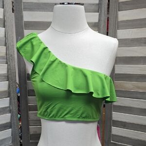 Women's One Shoulder Ruffle Bikini Top | Liberty & Justice | Large